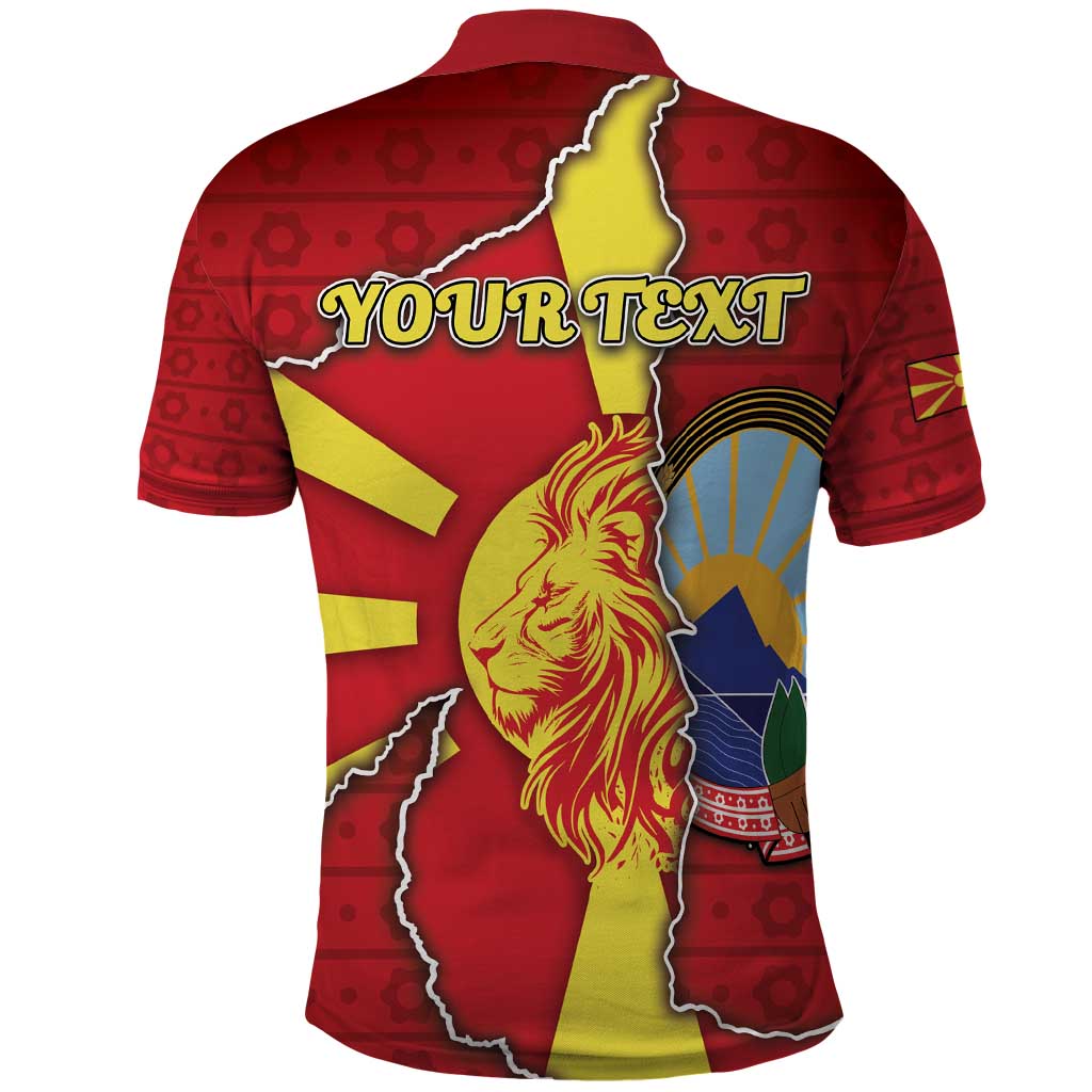 Personalized North Macedonia Polo Shirt National Emblem With Lion DT05