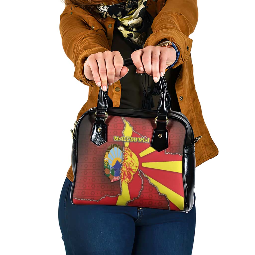 North Macedonia Shoulder Handbag National Emblem With Lion DT05