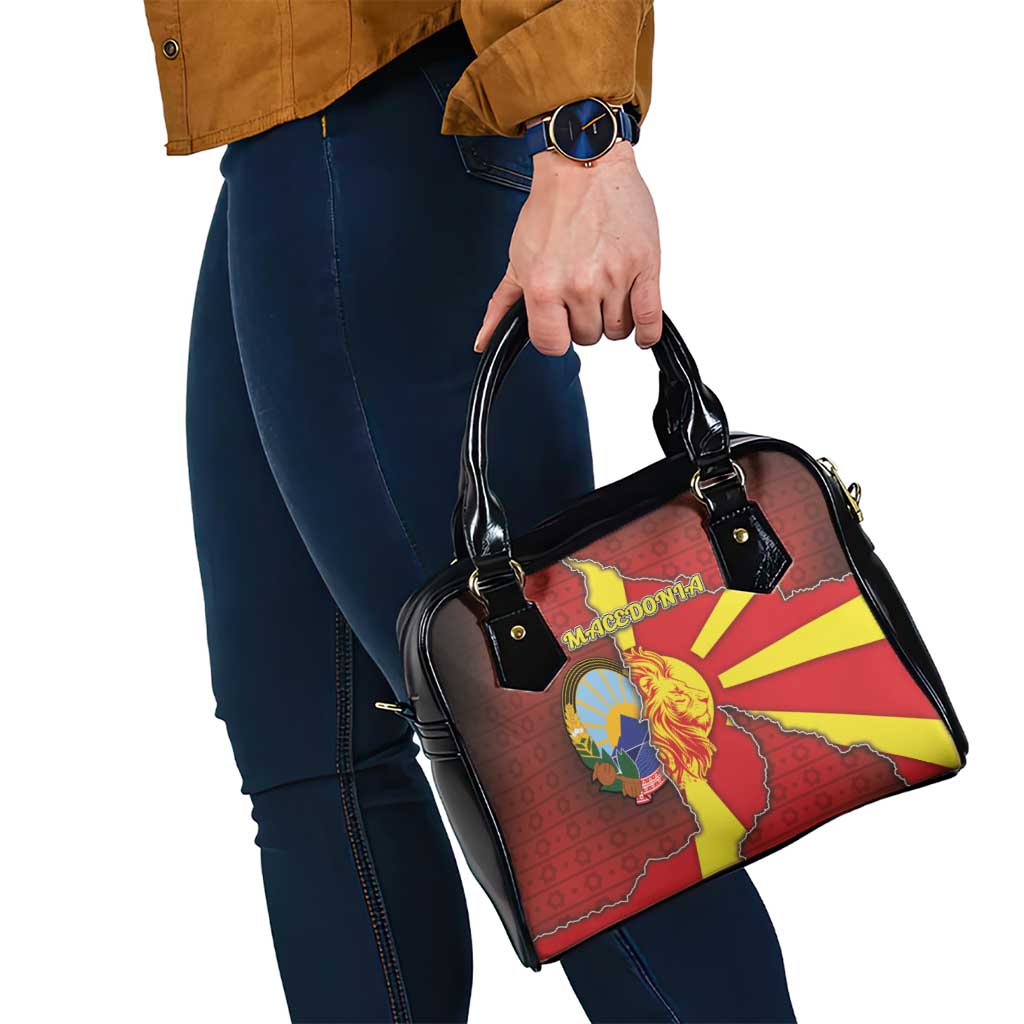 North Macedonia Shoulder Handbag National Emblem With Lion DT05