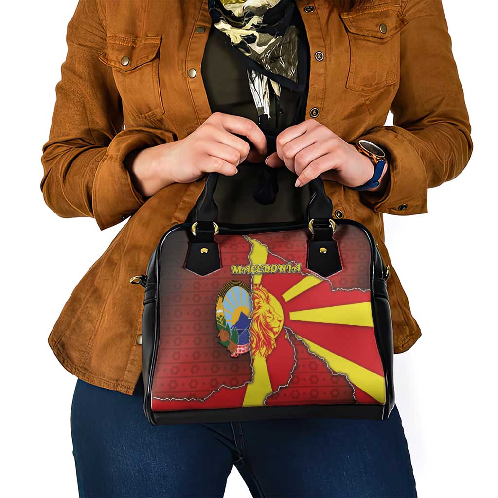 North Macedonia Shoulder Handbag National Emblem With Lion DT05
