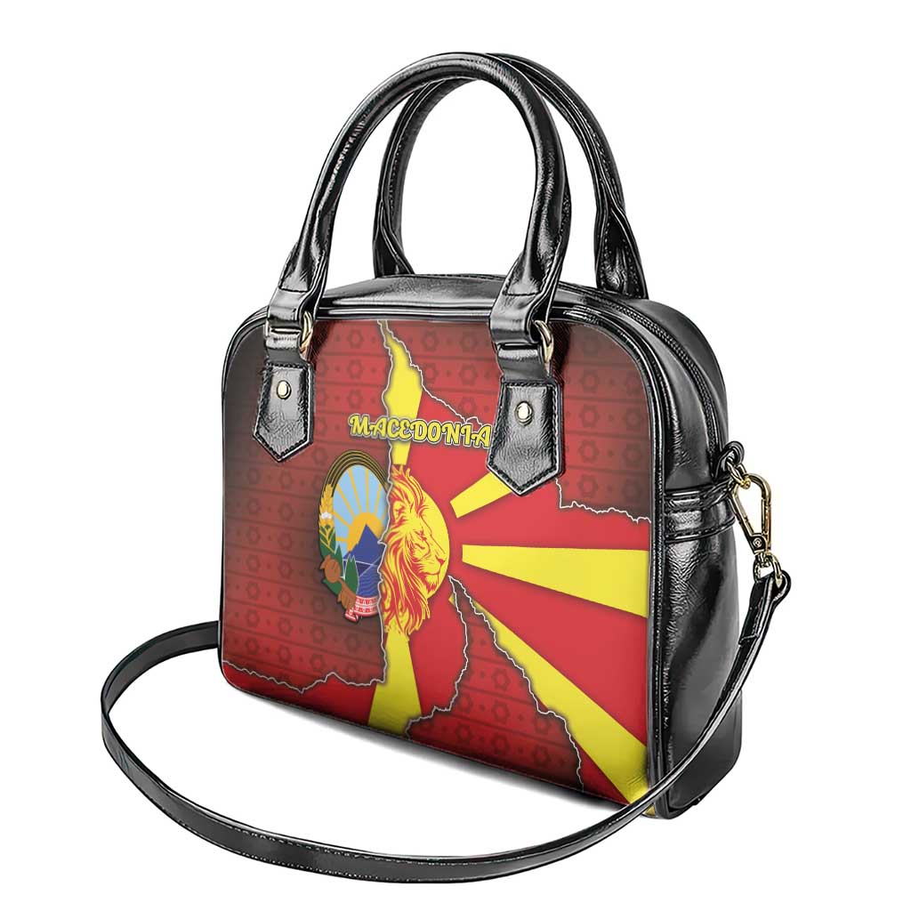 North Macedonia Shoulder Handbag National Emblem With Lion DT05