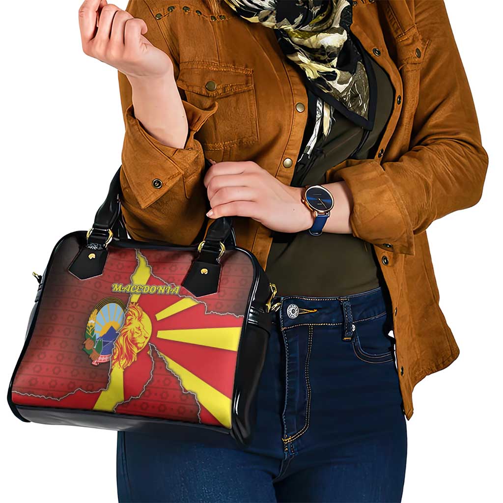 North Macedonia Shoulder Handbag National Emblem With Lion DT05