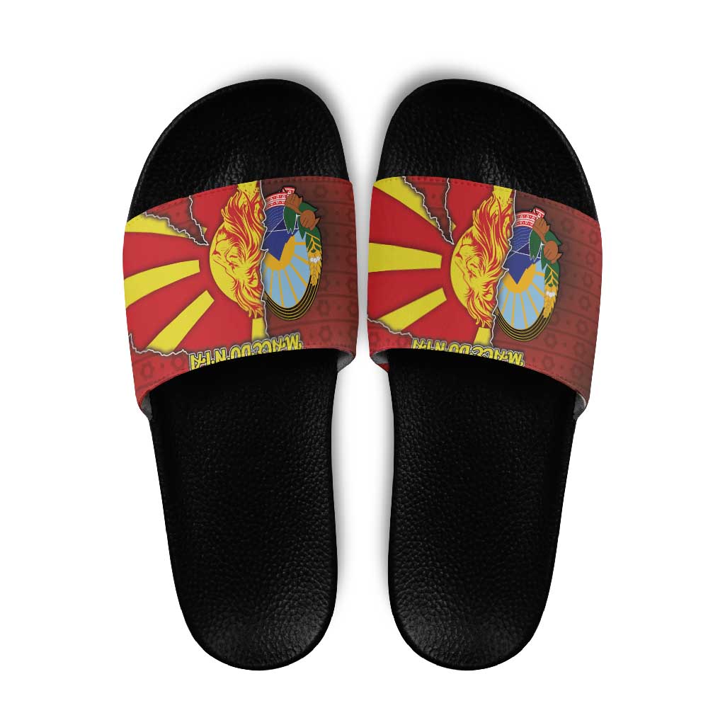 North Macedonia Slide Sandals National Emblem With Lion DT05
