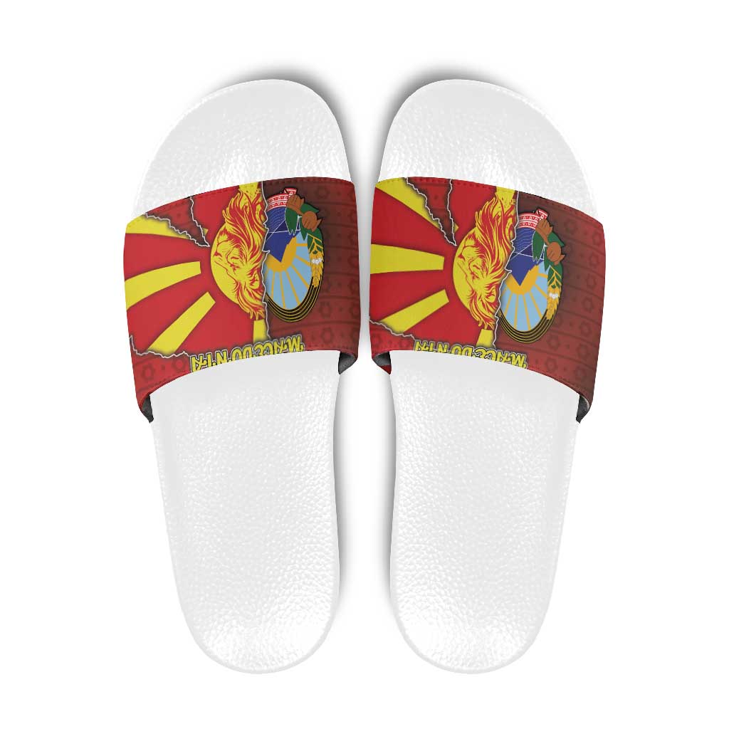 North Macedonia Slide Sandals National Emblem With Lion DT05