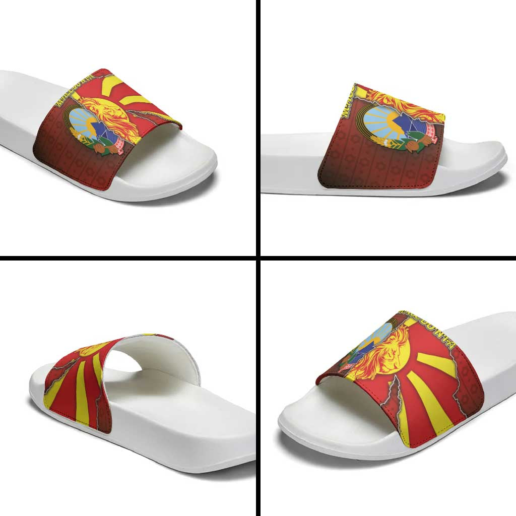 North Macedonia Slide Sandals National Emblem With Lion DT05