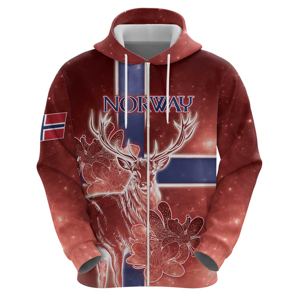 Personalized Norway Hoodie The Moose With Saxifrage Flowers Galaxy Style DT05