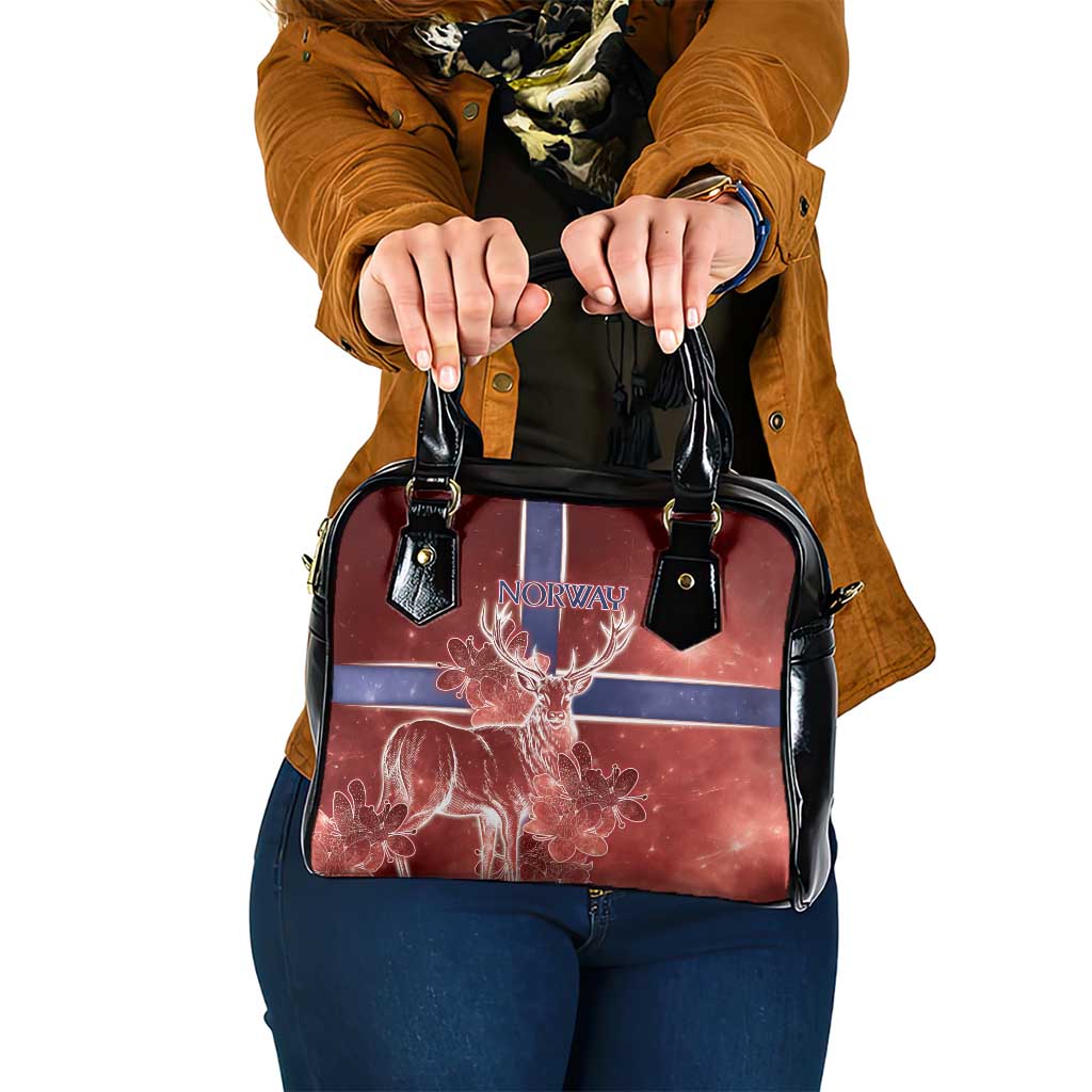 Norway Shoulder Handbag The Moose With Saxifrage Flowers Galaxy Style DT05