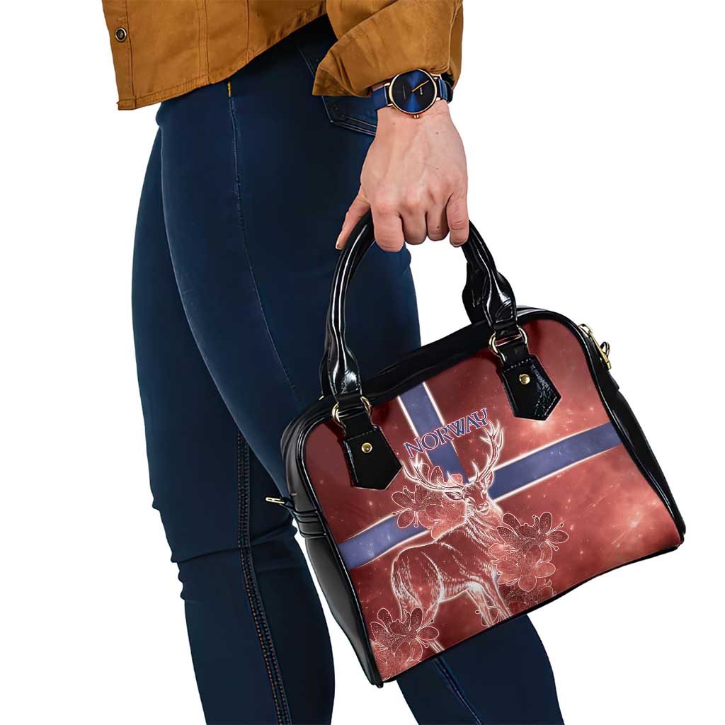 Norway Shoulder Handbag The Moose With Saxifrage Flowers Galaxy Style DT05