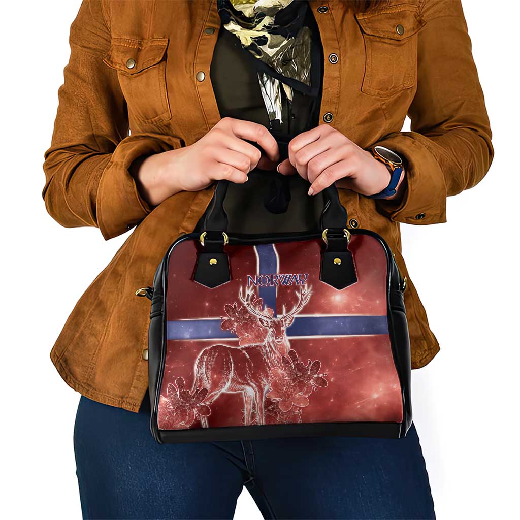 Norway Shoulder Handbag The Moose With Saxifrage Flowers Galaxy Style DT05