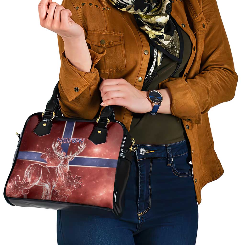 Norway Shoulder Handbag The Moose With Saxifrage Flowers Galaxy Style DT05