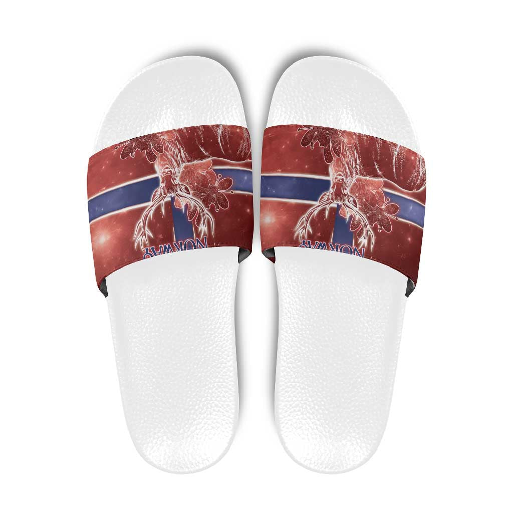 Norway Slide Sandals The Moose With Saxifrage Flowers Galaxy Style DT05