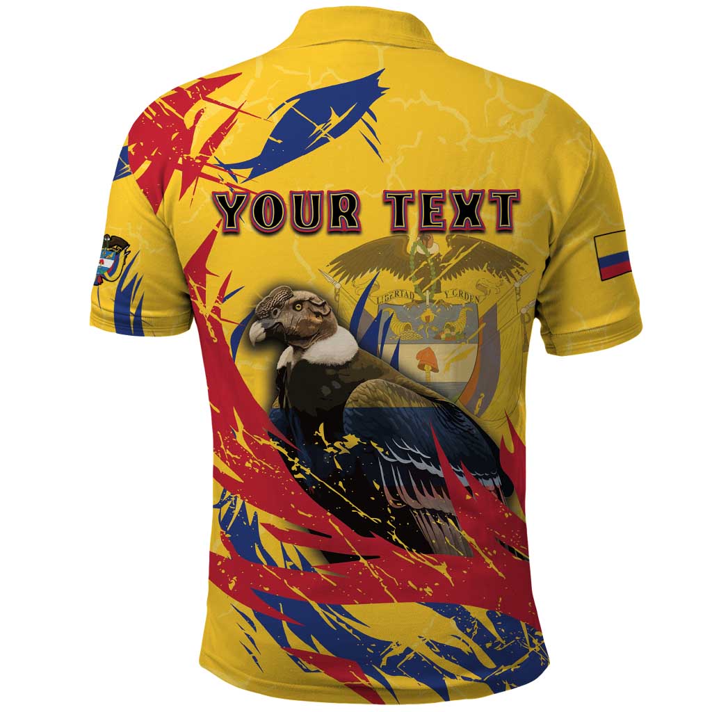 Personalized Colombia Polo Shirt Colombian Andean Condor With Coat Of Arms DT05