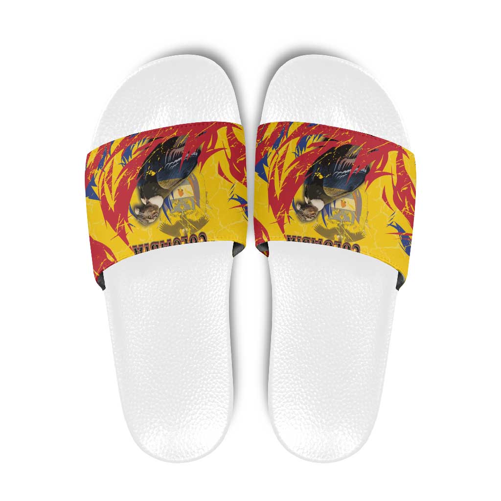 Colombia Slide Sandals Colombian Andean Condor With Coat Of Arms DT05