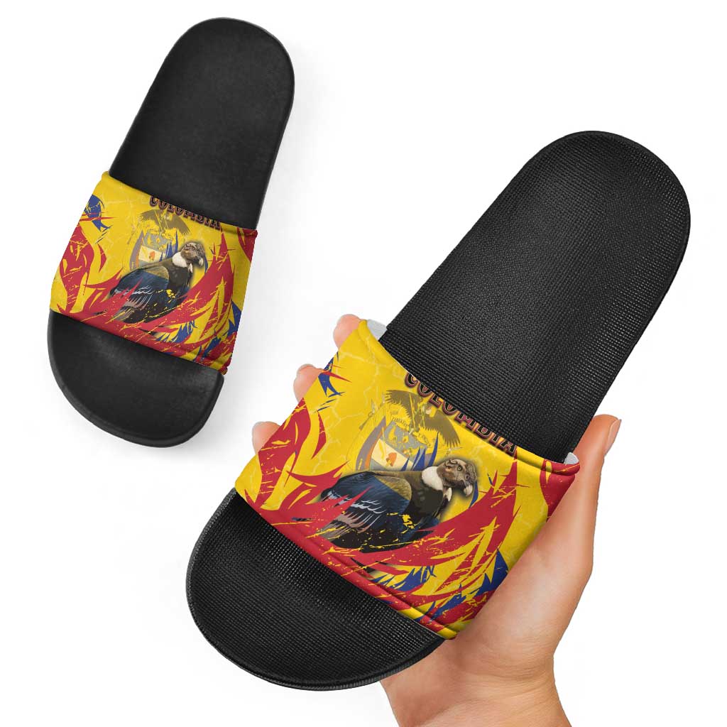 Colombia Slide Sandals Colombian Andean Condor With Coat Of Arms DT05