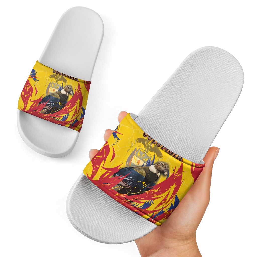 Colombia Slide Sandals Colombian Andean Condor With Coat Of Arms DT05