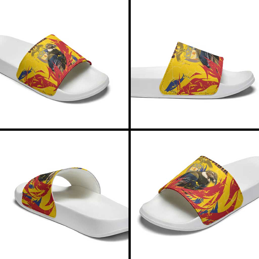 Colombia Slide Sandals Colombian Andean Condor With Coat Of Arms DT05