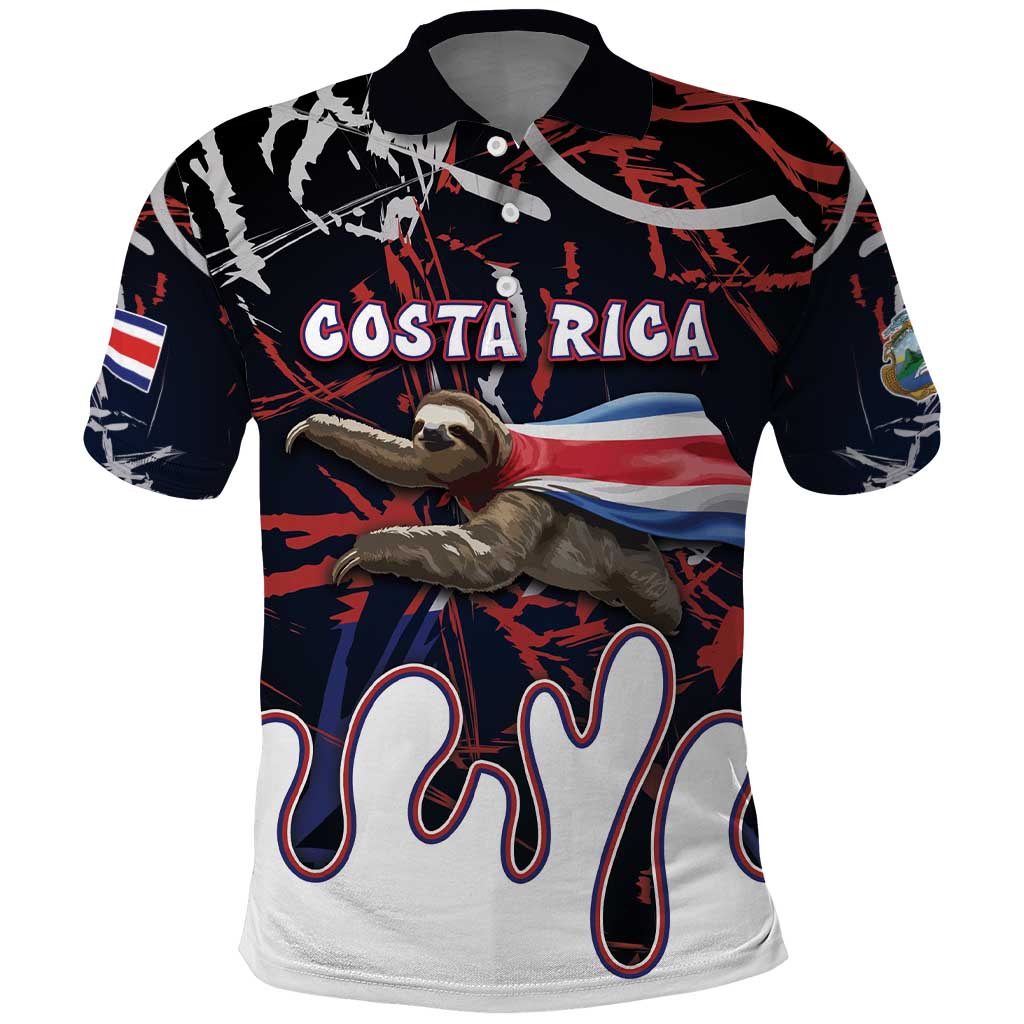Personalized Costa Rica Polo Shirt Flying Sloth DT05