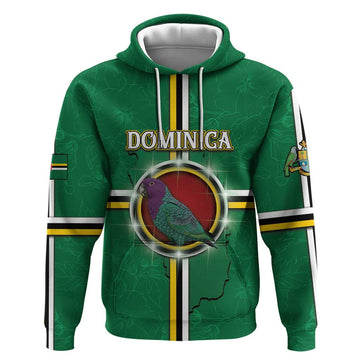 Personalized Dominica Hoodie Sisserou Parrot With Hibiscus Patterns DT05