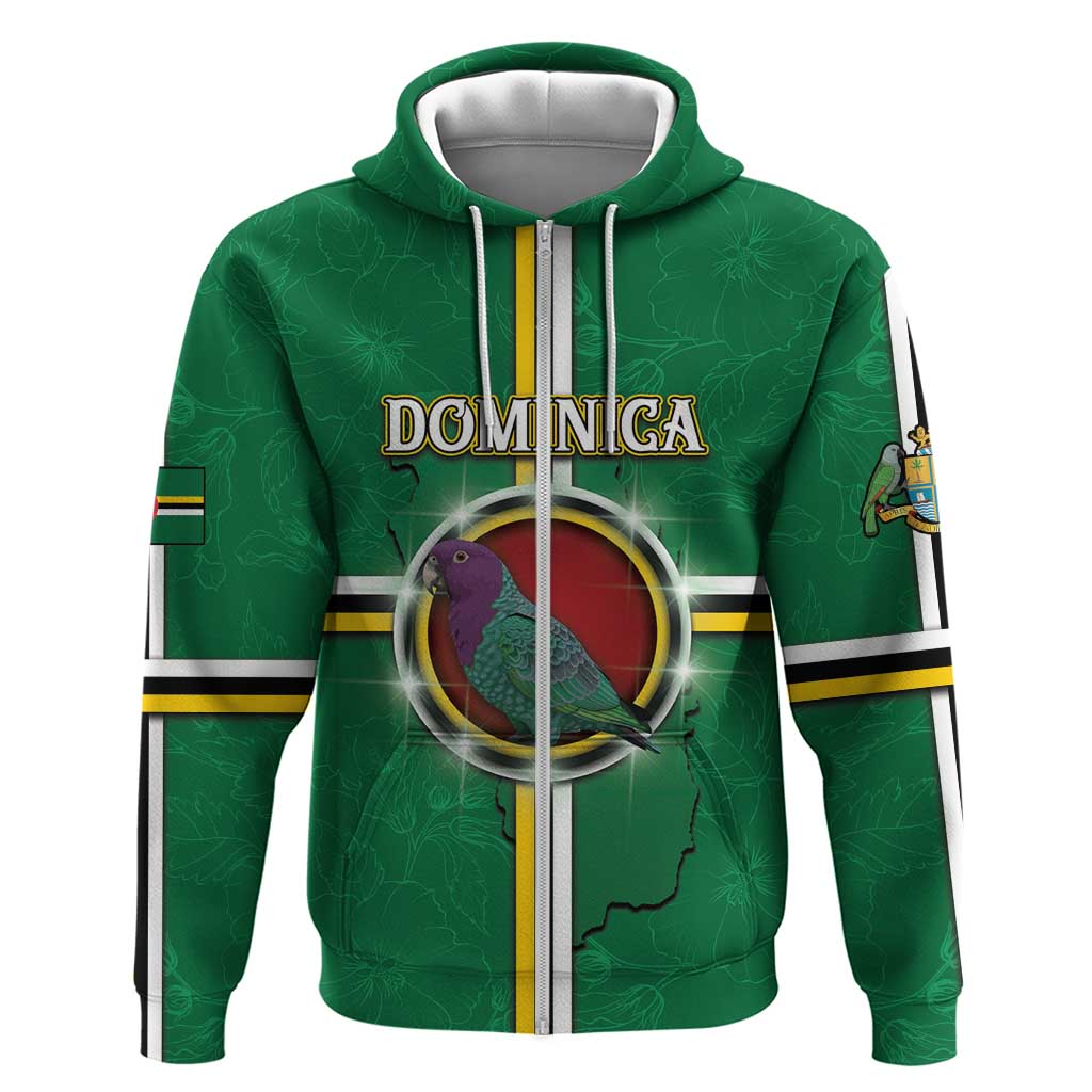 Personalized Dominica Hoodie Sisserou Parrot With Hibiscus Patterns DT05