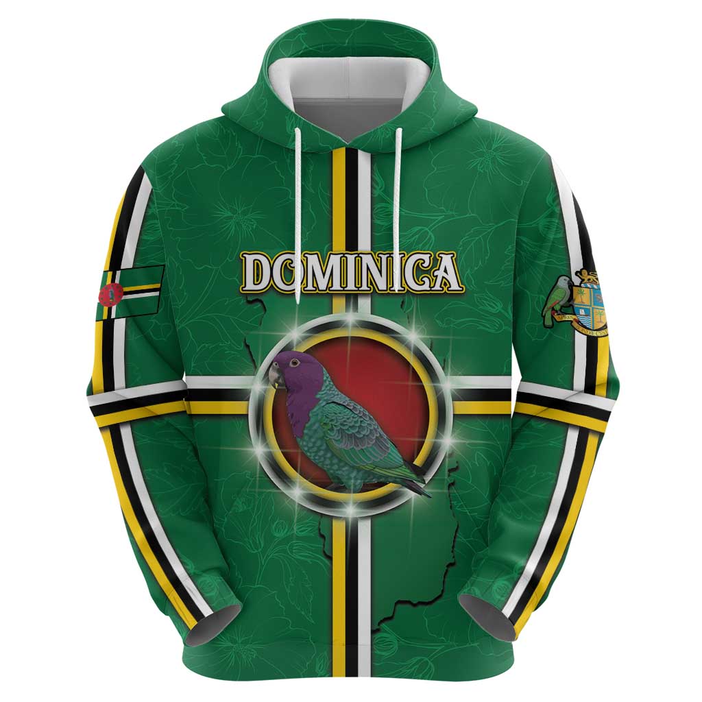 Personalized Dominica Hoodie Sisserou Parrot With Hibiscus Patterns DT05