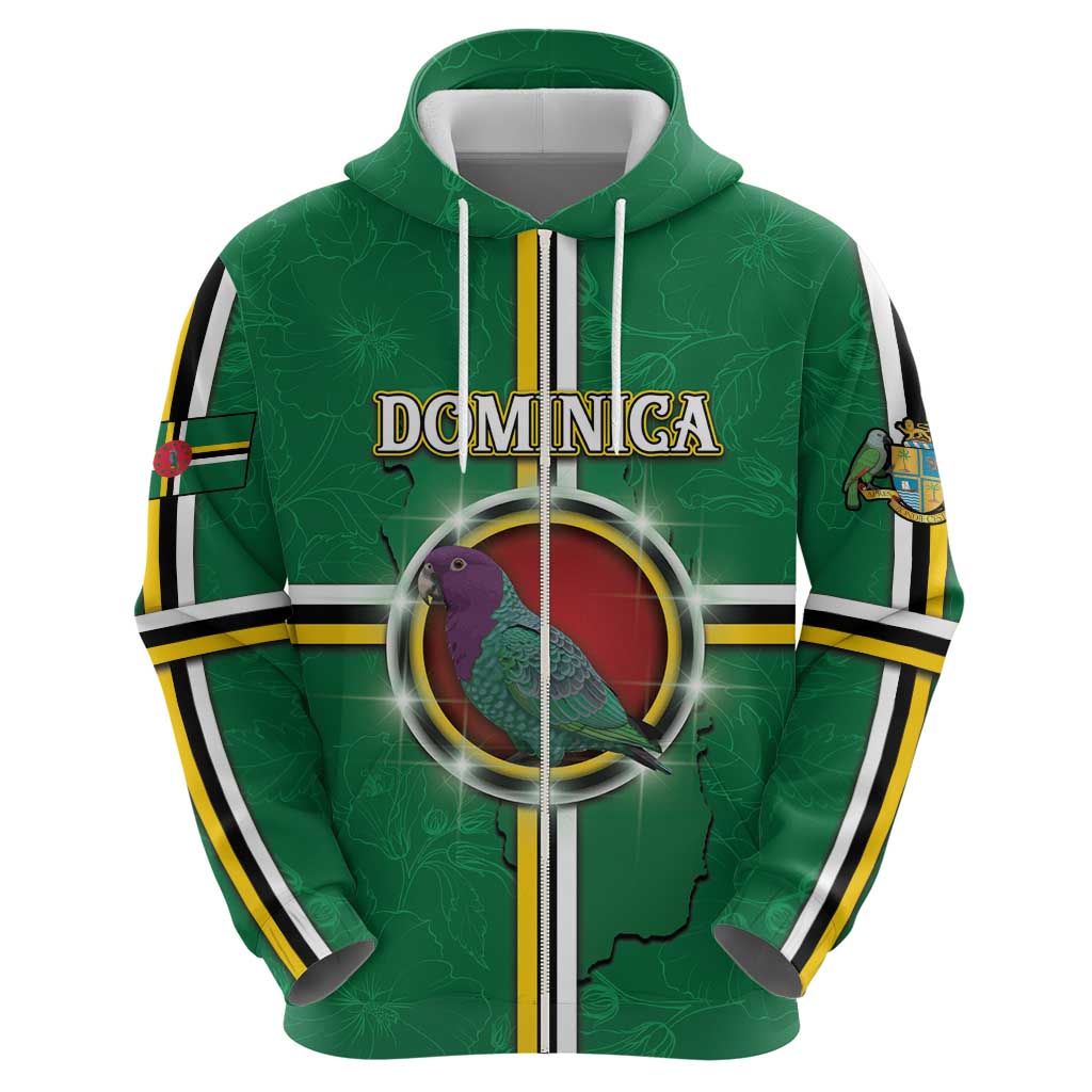 Personalized Dominica Hoodie Sisserou Parrot With Hibiscus Patterns DT05