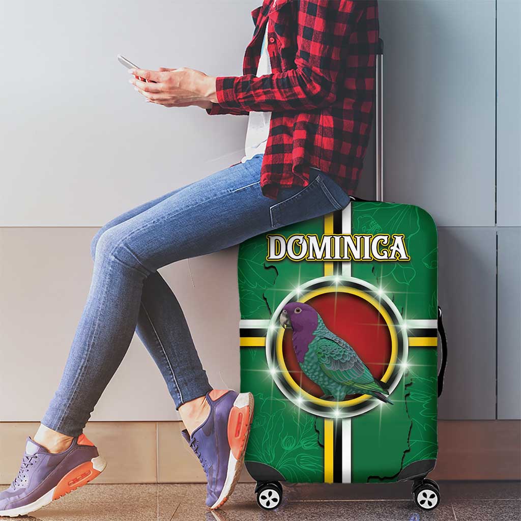 Dominica Luggage Cover Sisserou Parrot With Hibiscus Patterns DT05