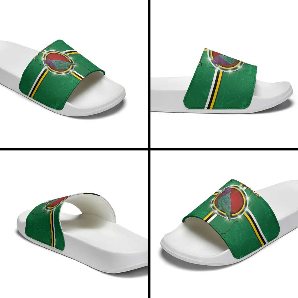 Dominica Slide Sandals Sisserou Parrot With Hibiscus Patterns DT05