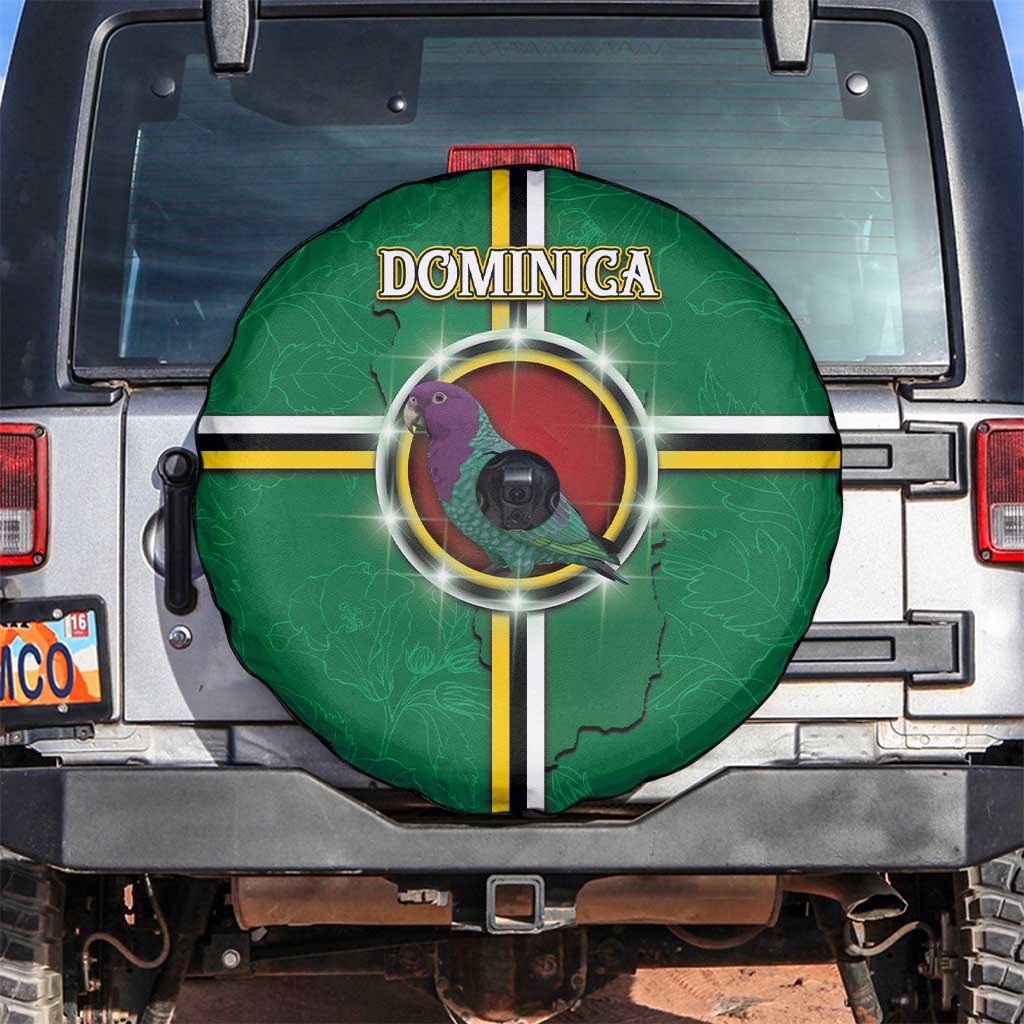 Dominica Spare Tire Cover Sisserou Parrot With Hibiscus Patterns DT05
