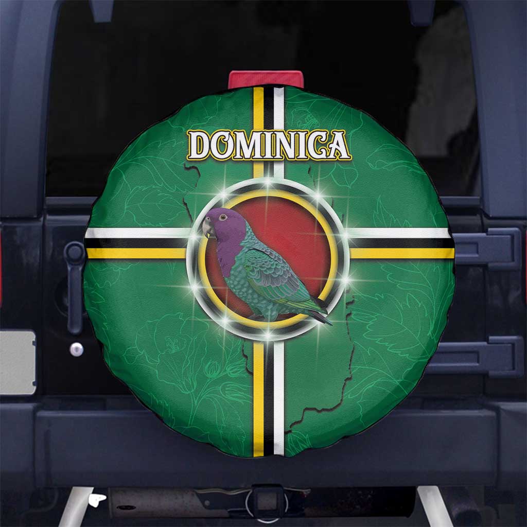 Dominica Spare Tire Cover Sisserou Parrot With Hibiscus Patterns DT05