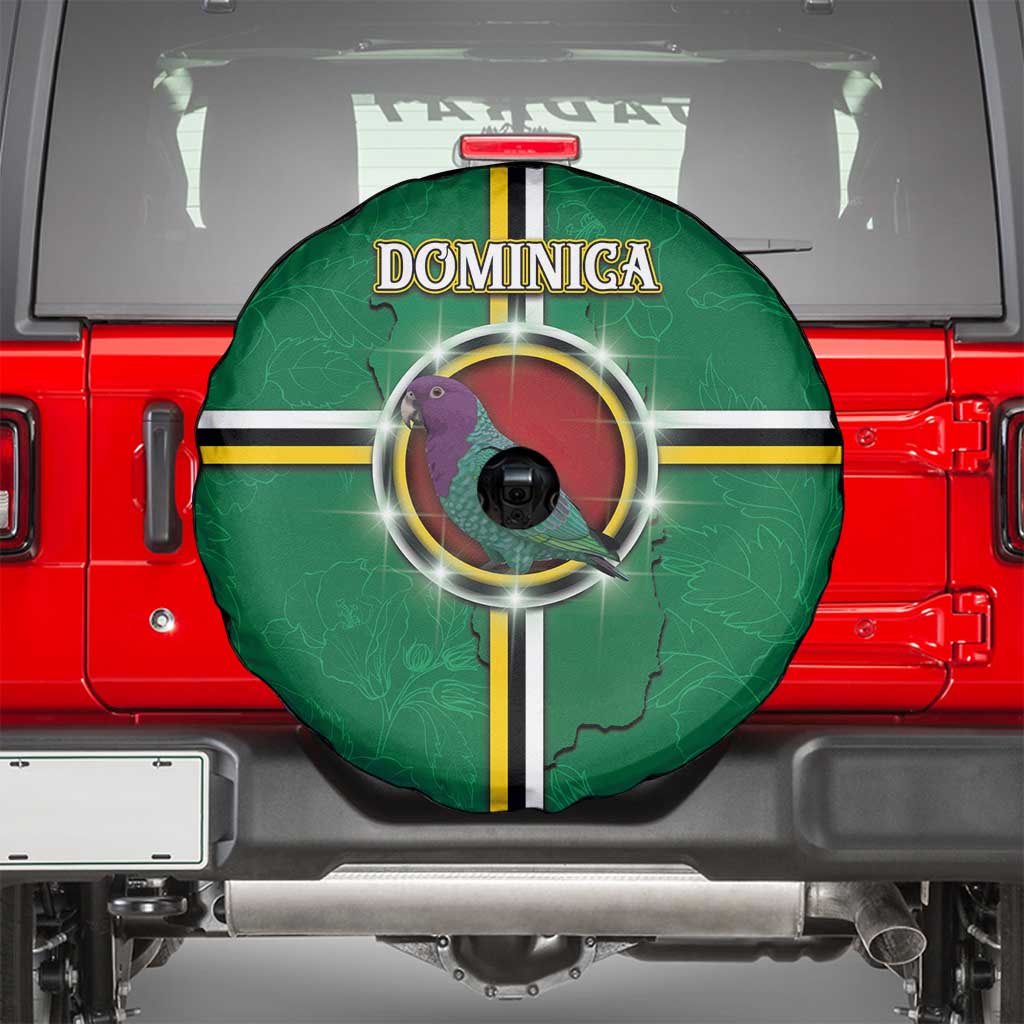 Dominica Spare Tire Cover Sisserou Parrot With Hibiscus Patterns DT05