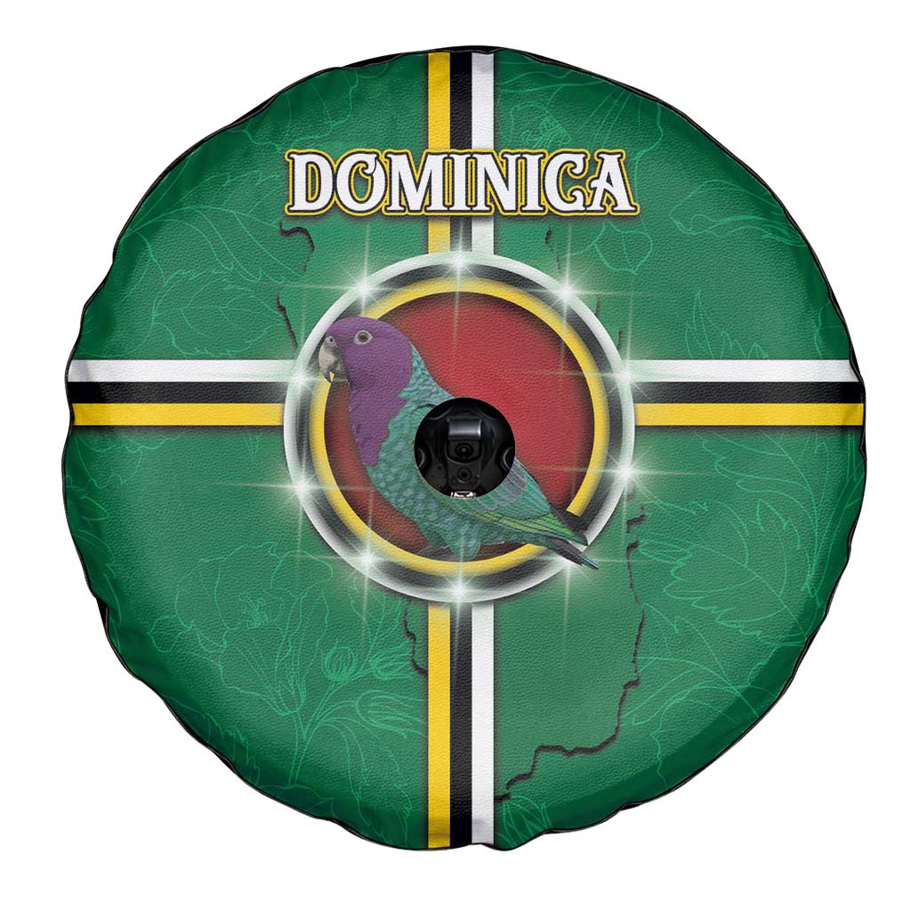 Dominica Spare Tire Cover Sisserou Parrot With Hibiscus Patterns DT05