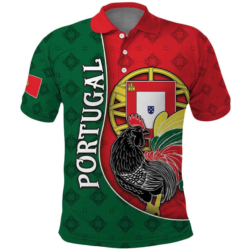 Personalized Portugal Polo Shirt Rooster With Coat Of Arms DT05