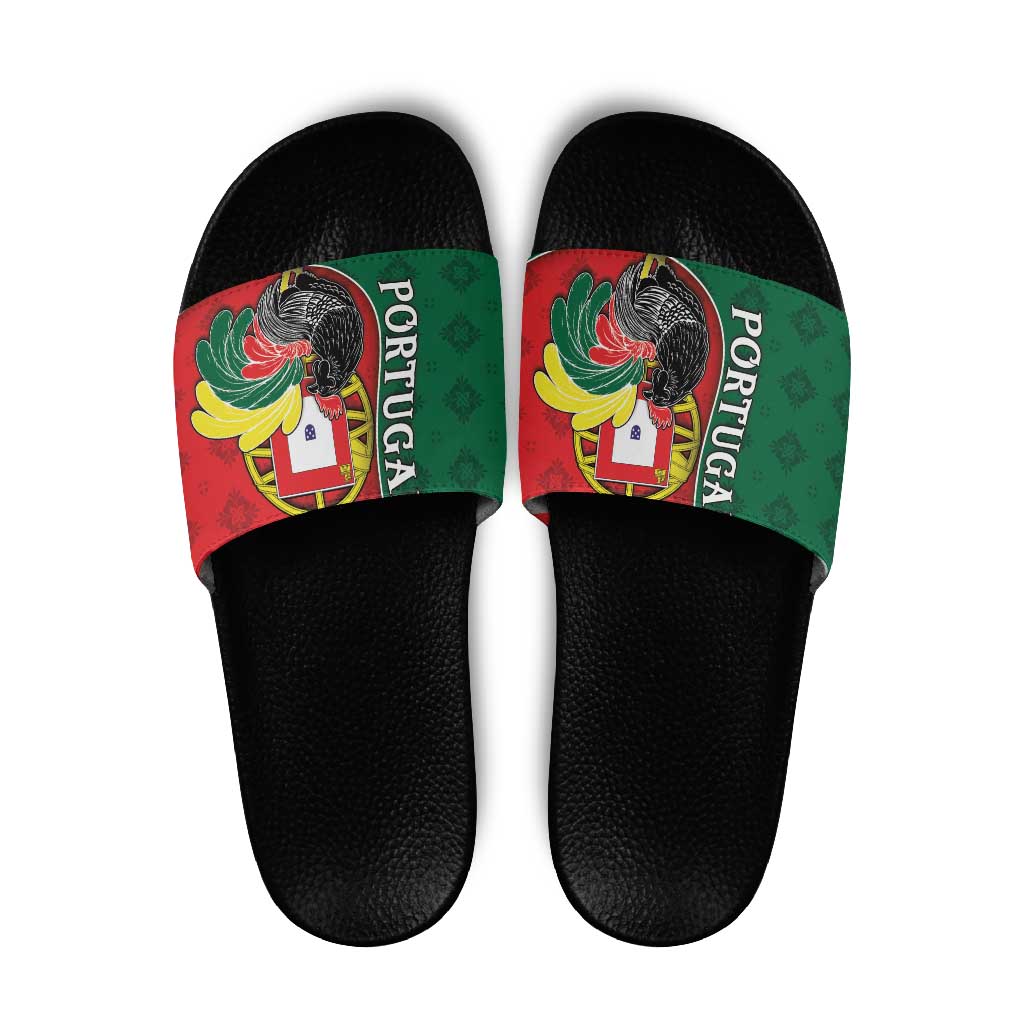 Portugal Slide Sandals Rooster With Coat Of Arms DT05