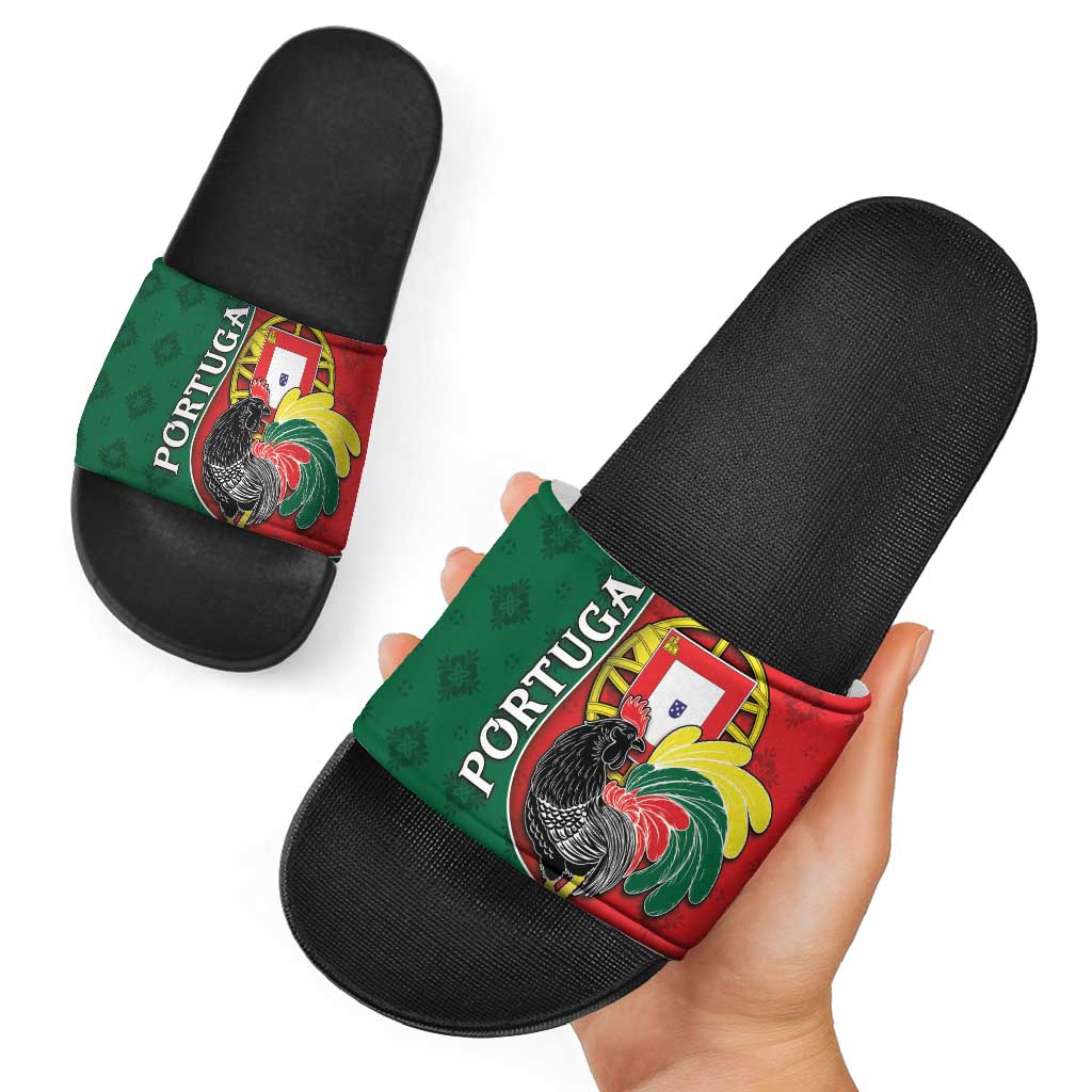 Portugal Slide Sandals Rooster With Coat Of Arms DT05