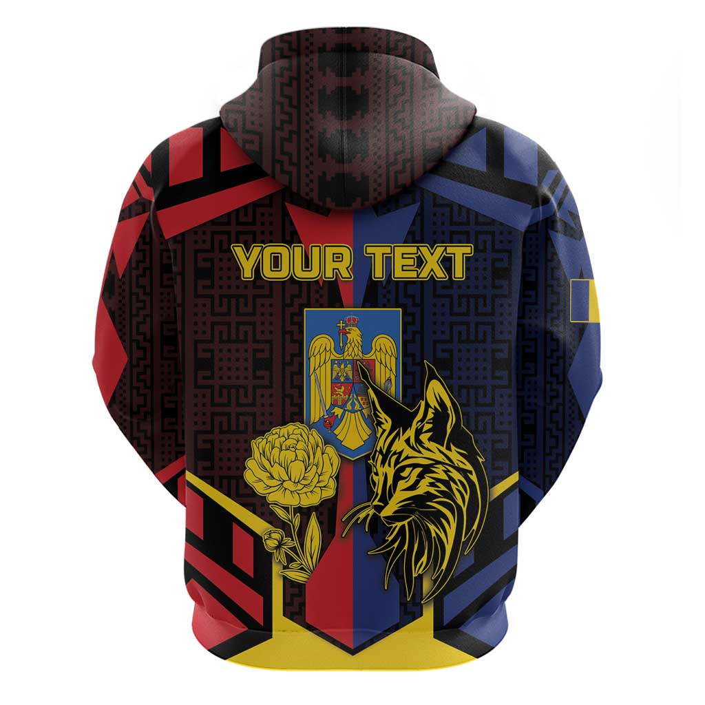 Personalized Romania Hoodie The Eurasian Lynx With The Peony DT05