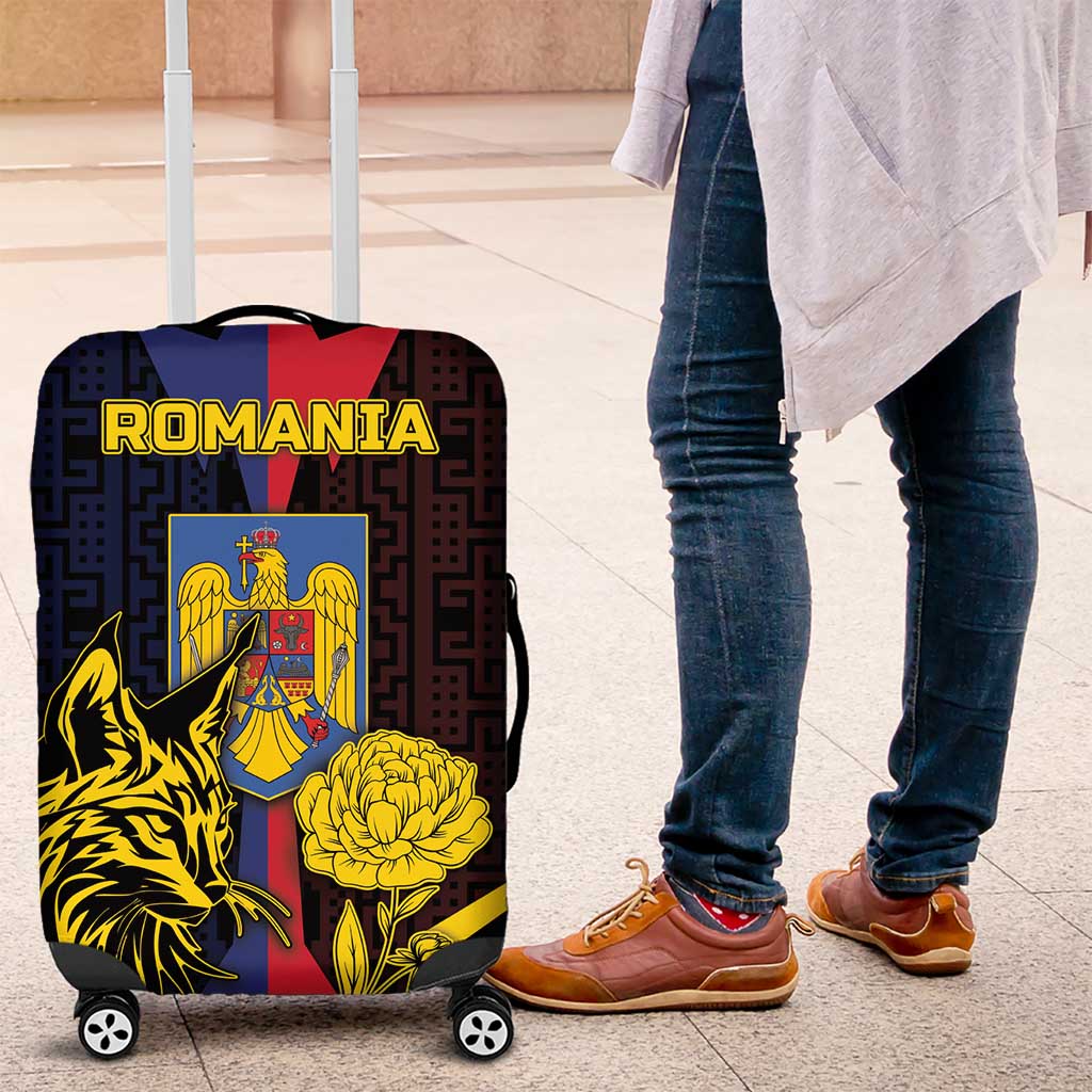 Romania Luggage Cover The Eurasian Lynx With The Peony DT05