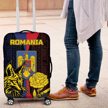 Romania Luggage Cover The Eurasian Lynx With The Peony DT05