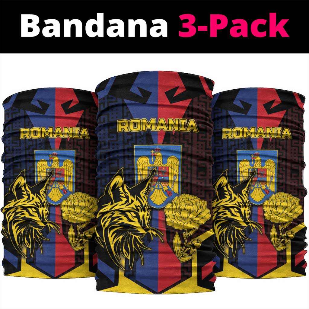 Romania Neck Gaiter The Eurasian Lynx With The Peony DT05