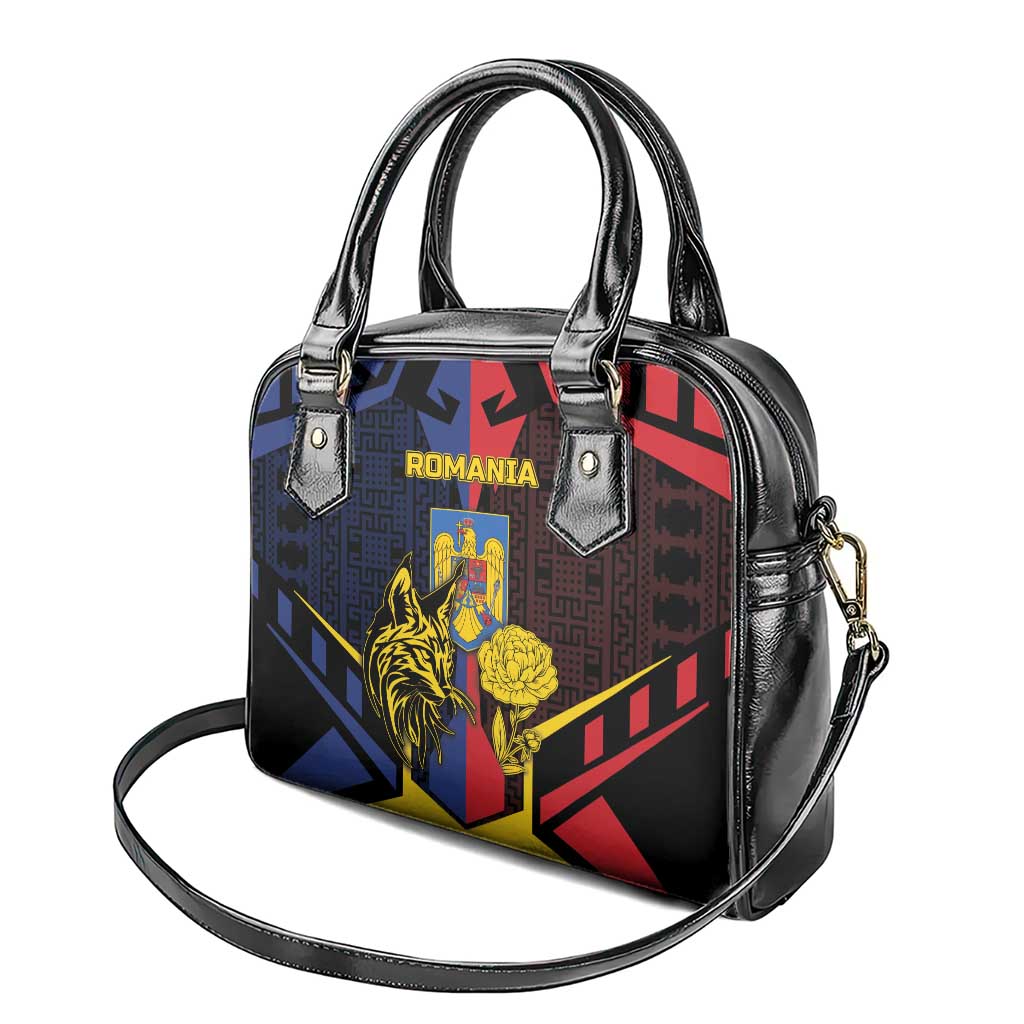 Romania Shoulder Handbag The Eurasian Lynx With The Peony DT05