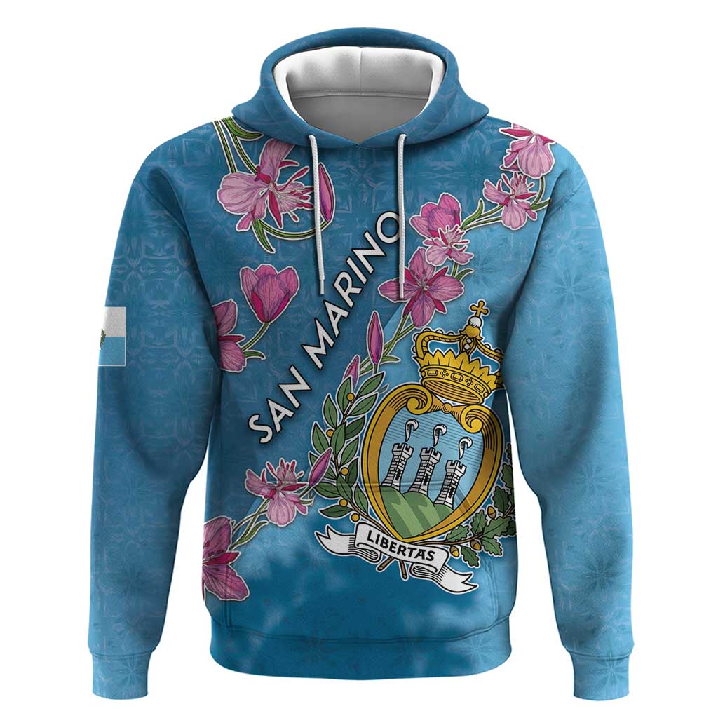 Personalized San Marino Hoodie The Cyclamen Cyprium With Coat Of Arms DT05