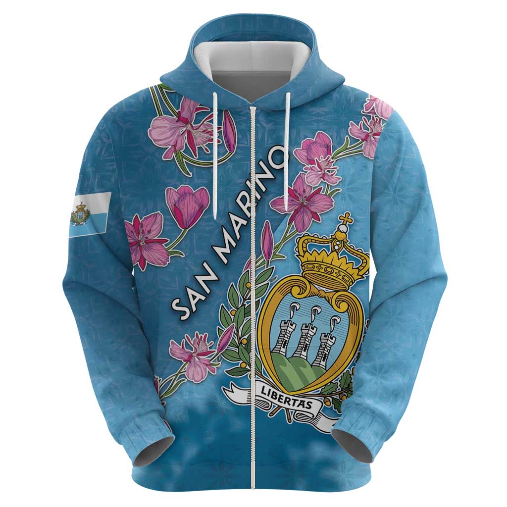 Personalized San Marino Hoodie The Cyclamen Cyprium With Coat Of Arms DT05