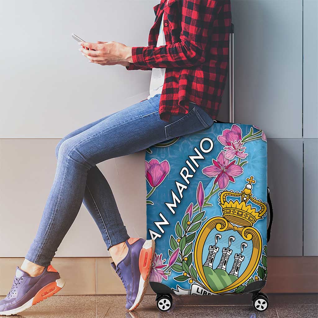 San Marino Luggage Cover The Cyclamen Cyprium With Coat Of Arms DT05
