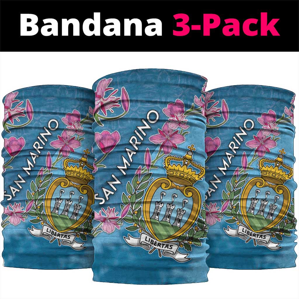 San Marino Neck Gaiter The Cyclamen Cyprium With Coat Of Arms DT05