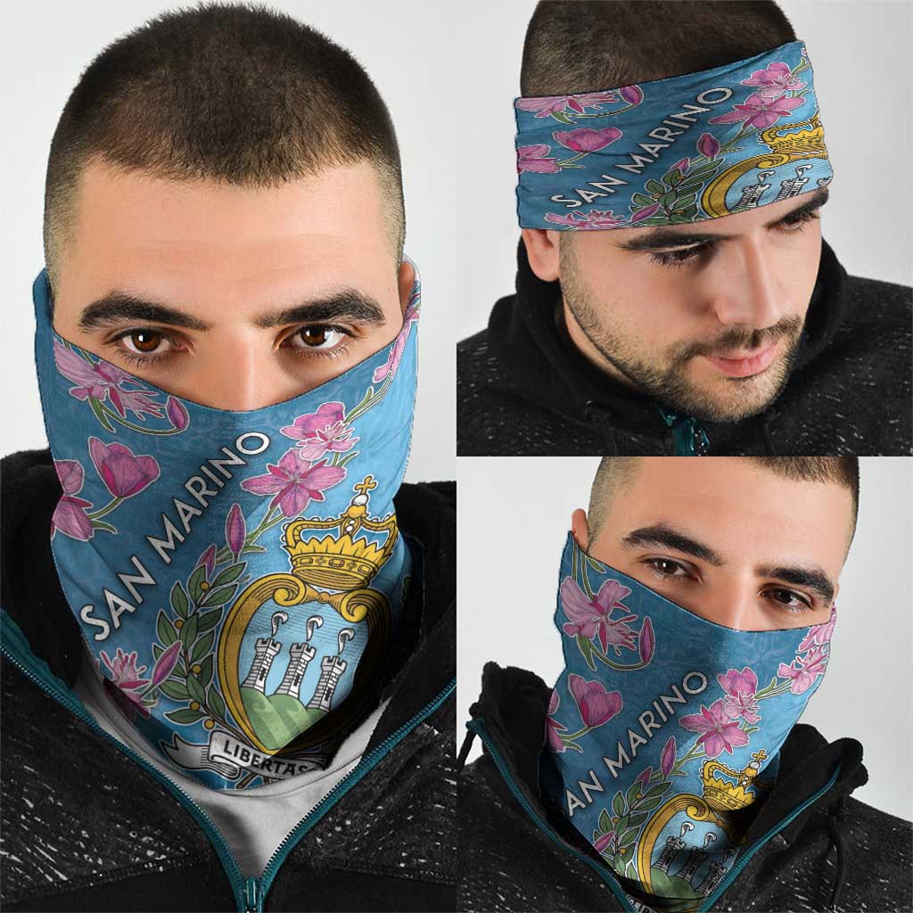 San Marino Neck Gaiter The Cyclamen Cyprium With Coat Of Arms DT05