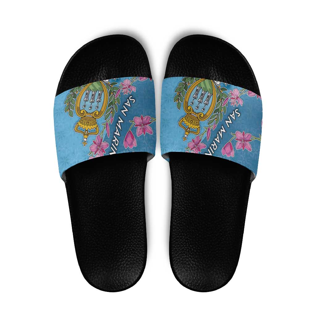 San Marino Slide Sandals The Cyclamen Cyprium With Coat Of Arms DT05