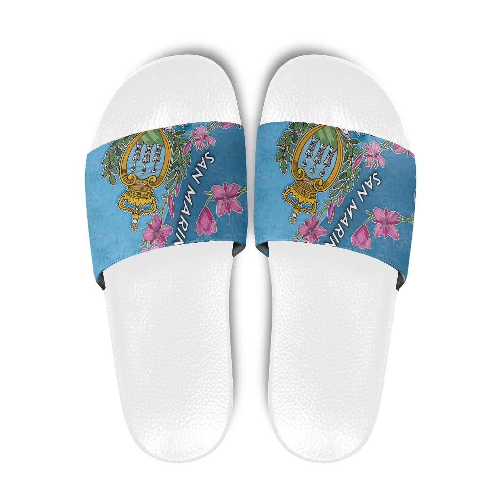San Marino Slide Sandals The Cyclamen Cyprium With Coat Of Arms DT05