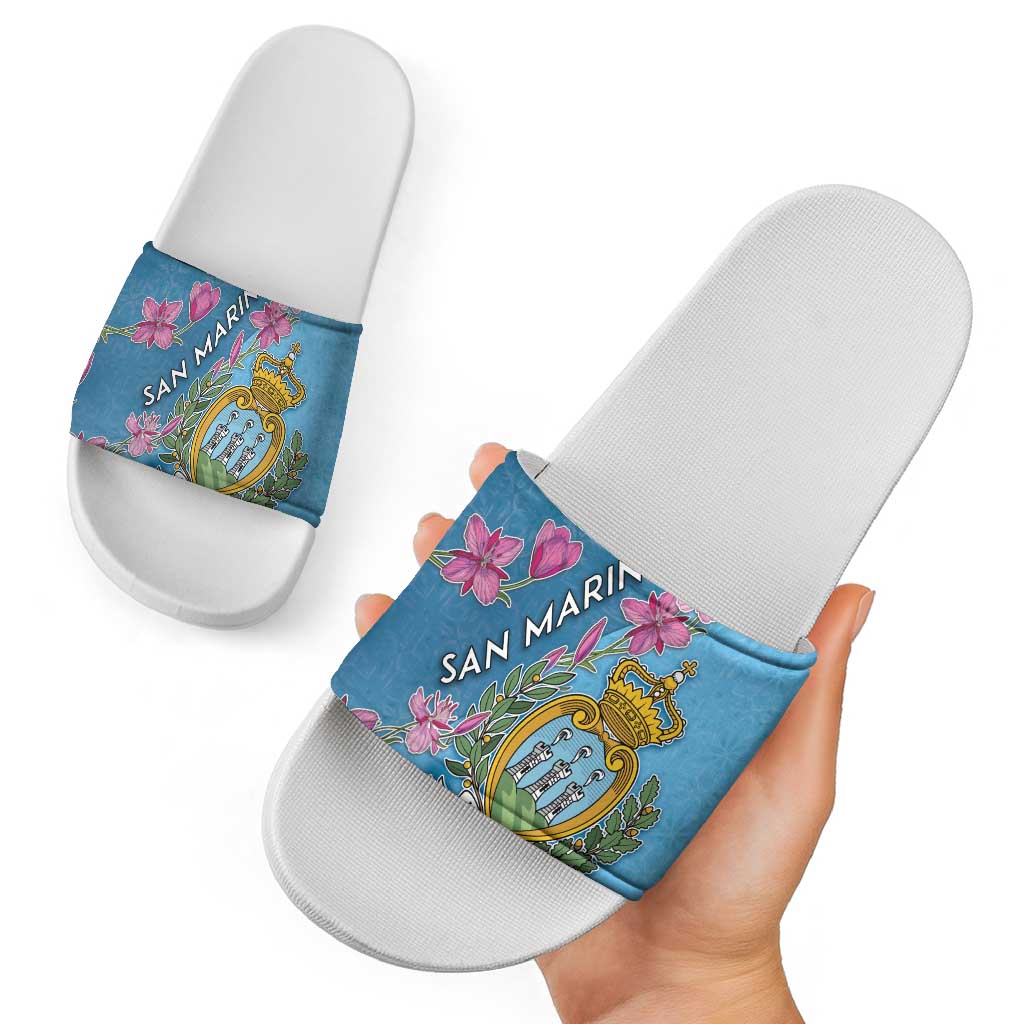 San Marino Slide Sandals The Cyclamen Cyprium With Coat Of Arms DT05
