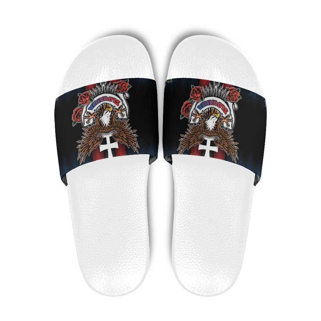 Slovakia Slide Sandals The Eagle Double Cross Symbol DT05