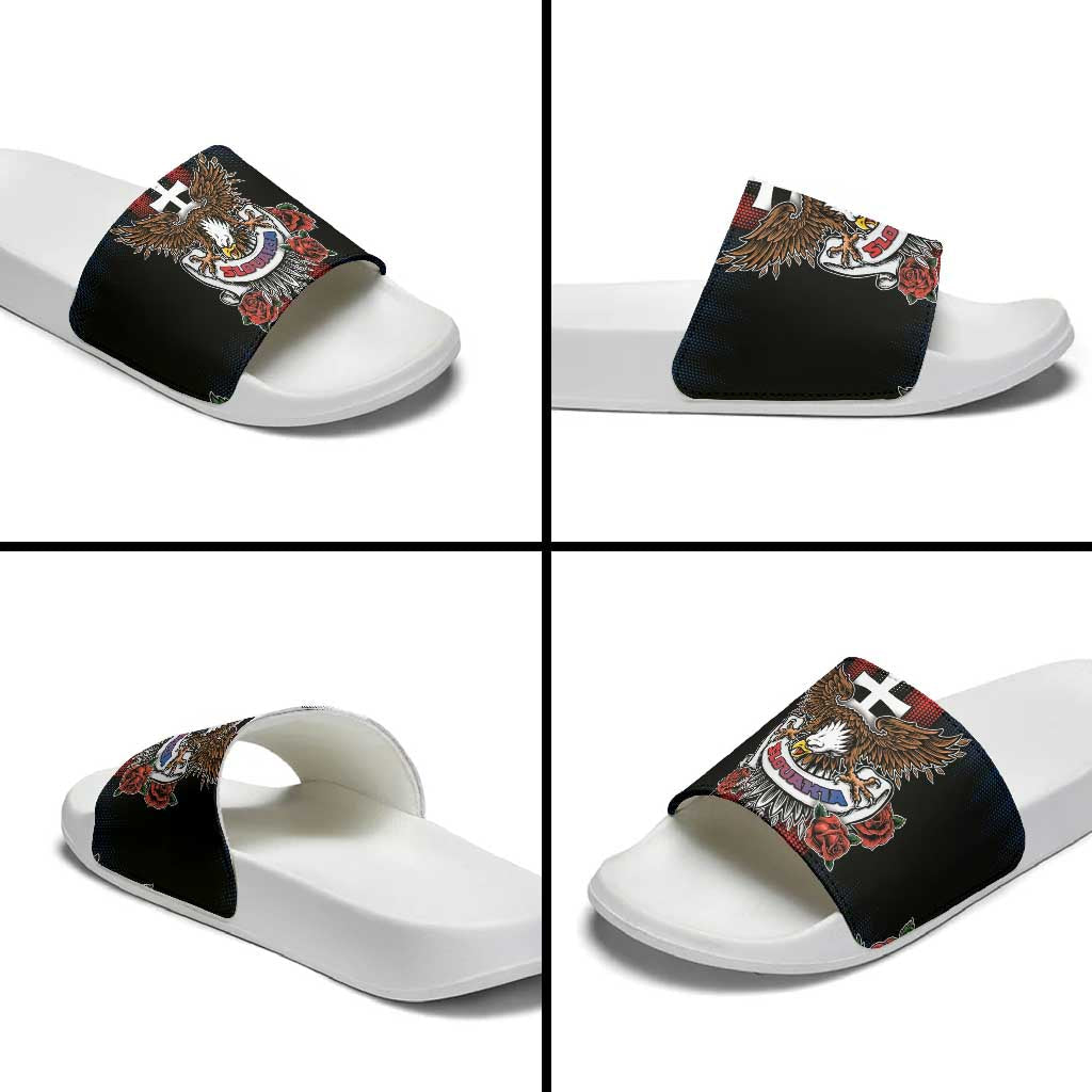 Slovakia Slide Sandals The Eagle Double Cross Symbol DT05