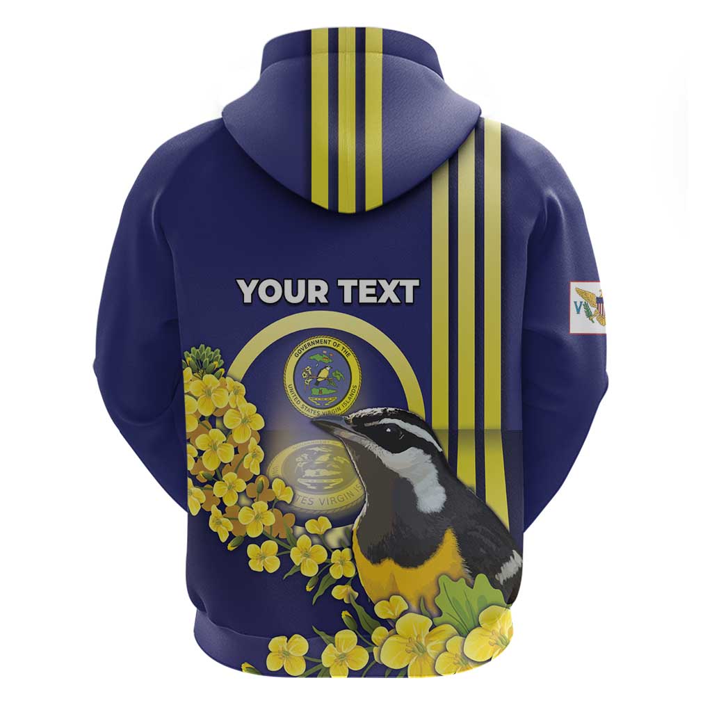 Personalized United States Virgin Islands Hoodie Bananaquit Bird With Yellow Sage Flowers DT05
